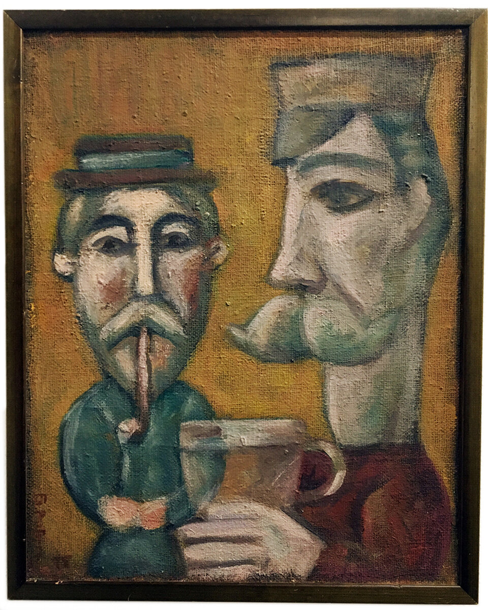 Художник Евгений Расторгуев «Городецкие мужики», х/м 1975 год, из коллекции Александра Миронова