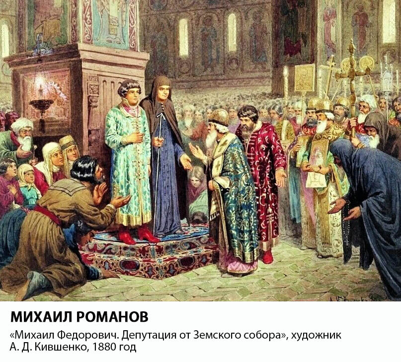 Избрание Михаила Романова на царство. Призвание на царство Михаила Федоровича Романова. Избрание Михаила Романова на царство. А.Д.Кившенко.