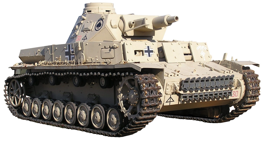 ТТХ Pz Kpfw IV Ausf F1: Боевая масса - 22,3 т. Броня: лоб корпуса, надстройки и башни - 50 мм, борт - 30 мм, корма - 20 мм. Скорость - 42 км/ч. Запас хода - 200 км. Произведено 462 танка с апреля 1941 г. по март 1942 г.
