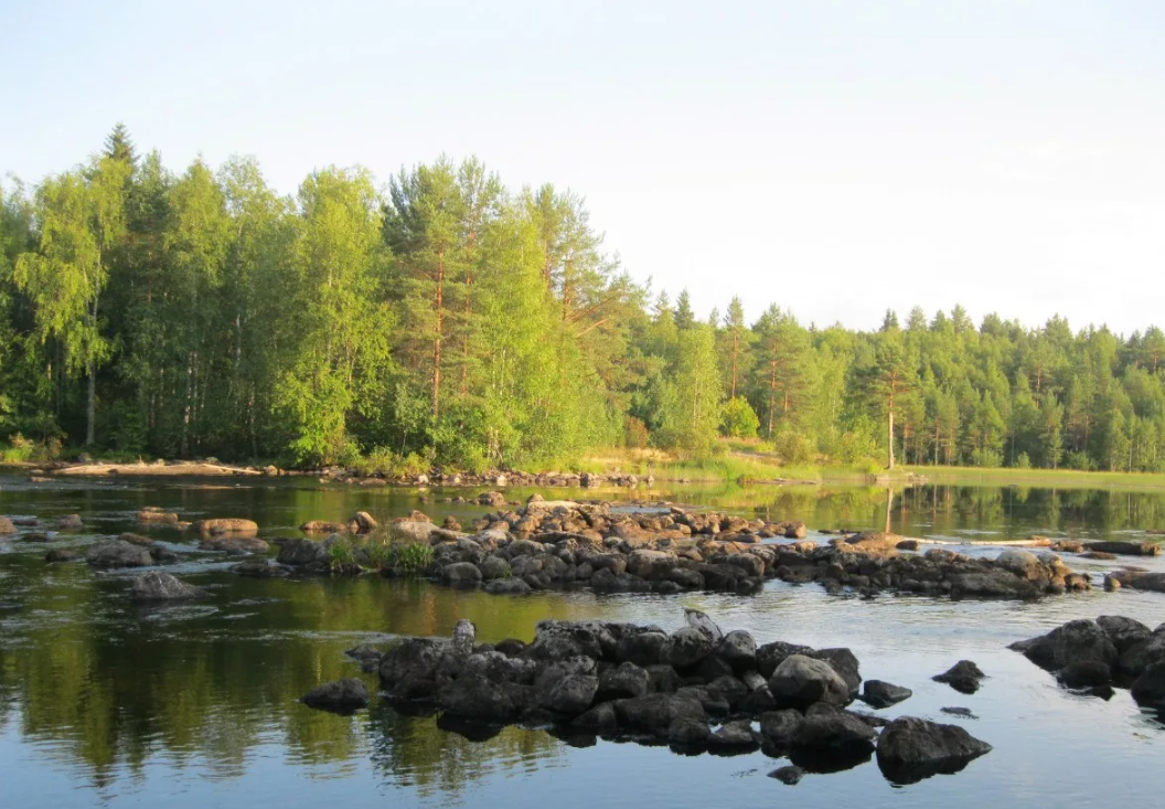 Река Шуя в Карелии зимой