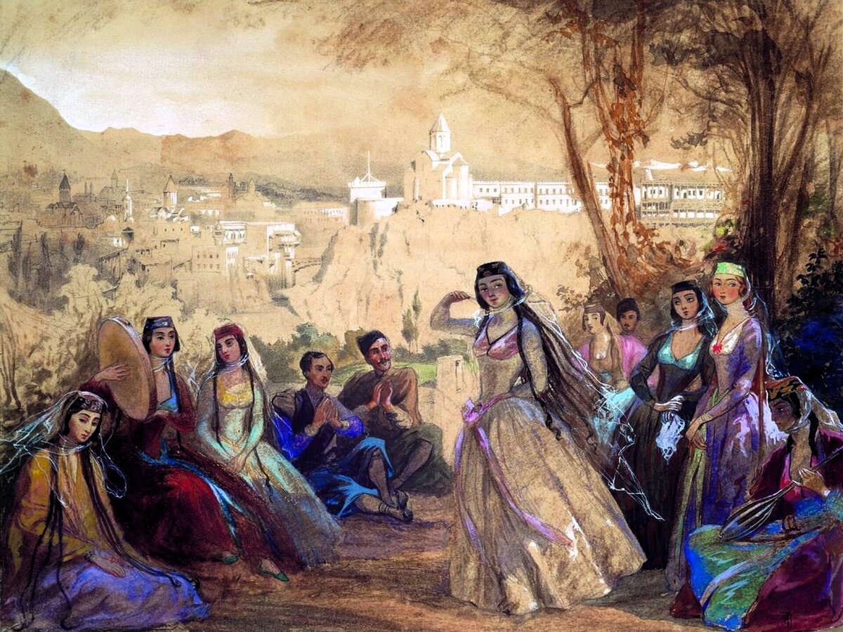 «Лезгинка. Тифлис», худ. Григорий Гагарин, 1840 год