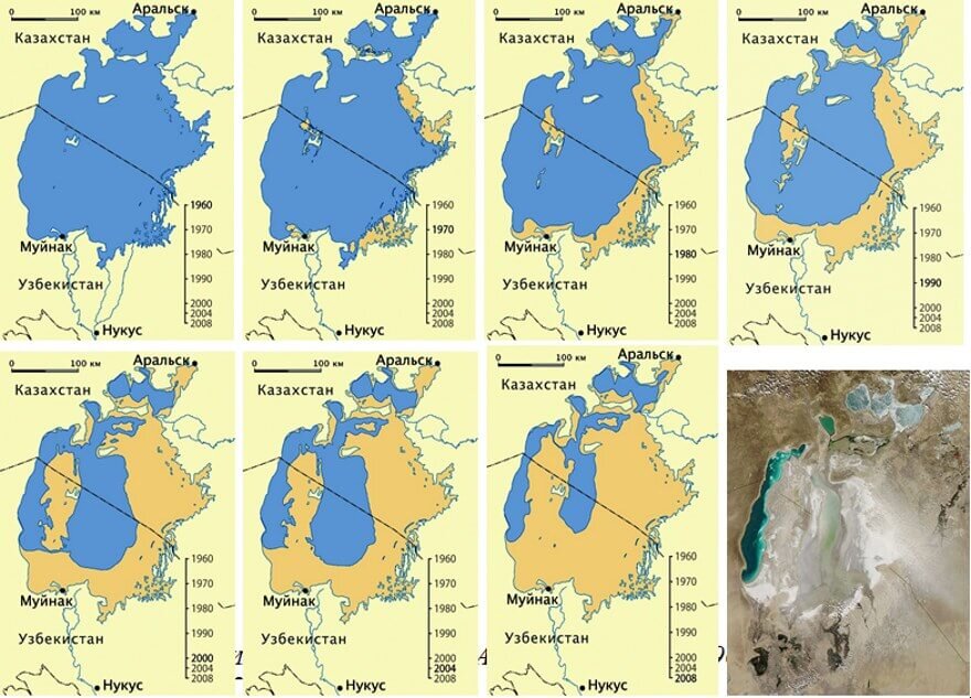 Карта глубин аральского моря