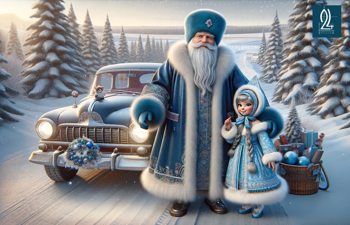 С Новым годом от коллектива автошколы ТК 24 (фото by Chat GPT)