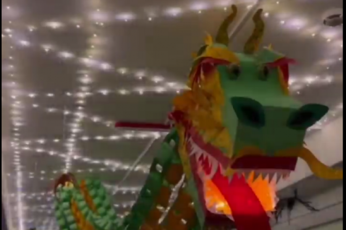    Полицейские в Якутии украсили отделение огромным самодельным драконом