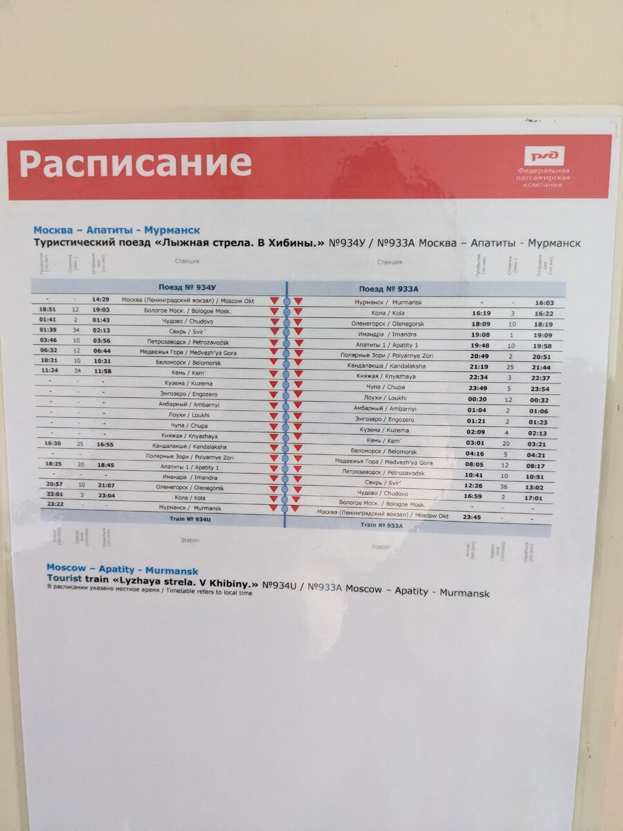 Расписание поезда Лыжная стрела 