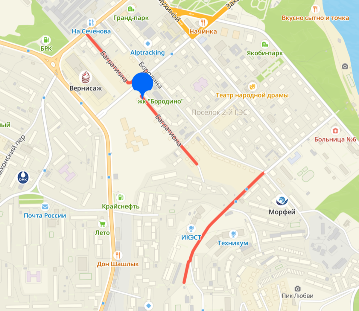 Ул. Багратиона в Иркутске. 2 ГИС