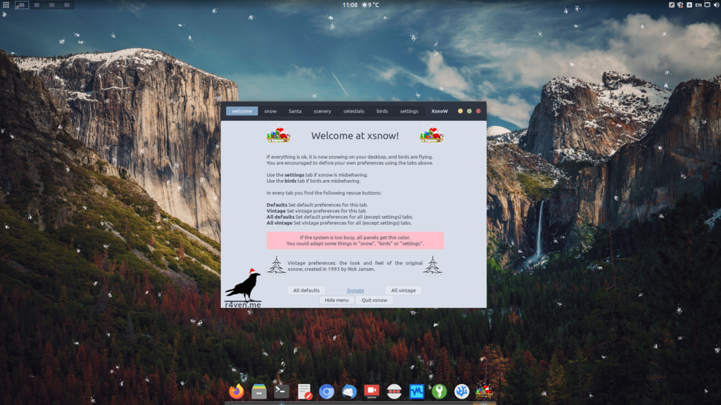 Xsnow – падающий снег на вашем рабочем столе Linux