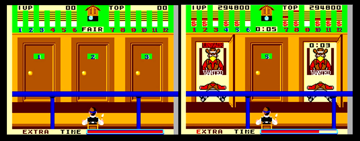 Паника в Банке - Игра на Sega Master System  Аркадная игра в жанре шутер 1987 года - которая больше напоминает виртуальный тир в стиле ковбойского вестерна ..-2