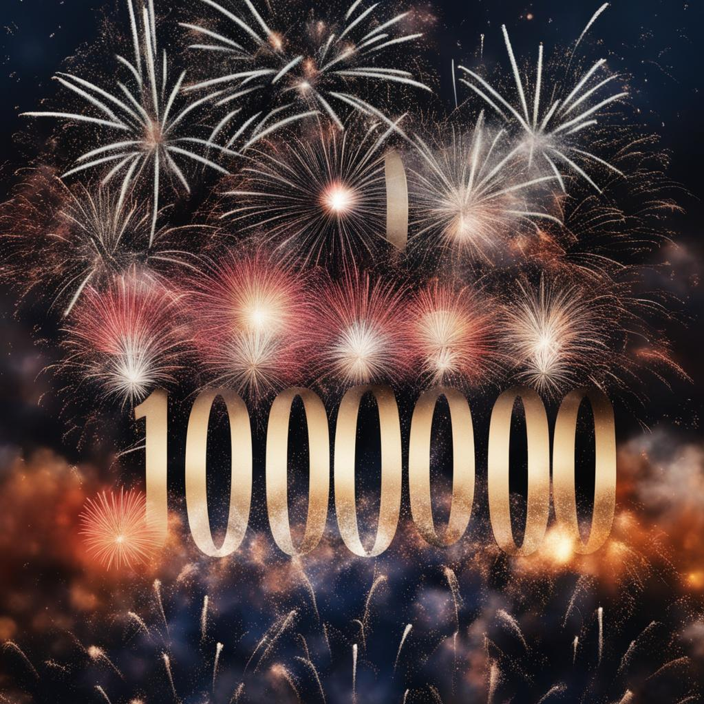1 000 000 на фоне салюта 