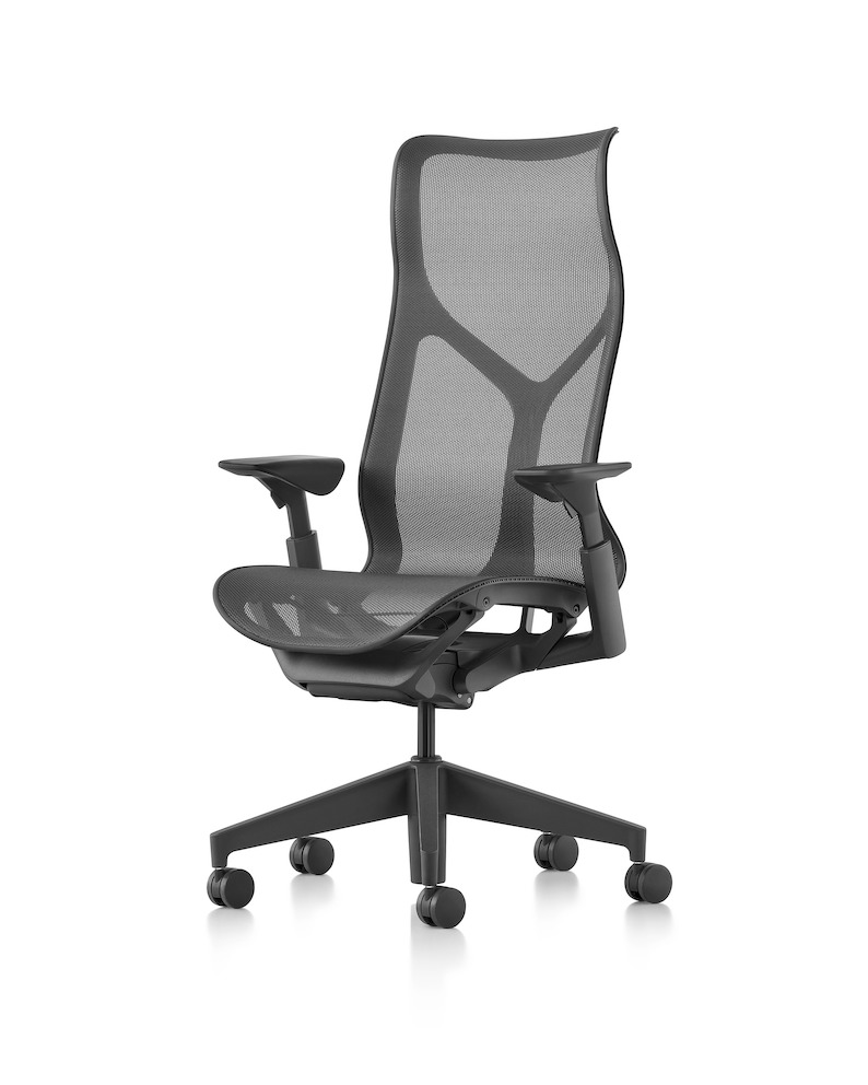 Herman Miller Cosm - цвет Graphite, высота спинки High, подлокотники Adjustable.