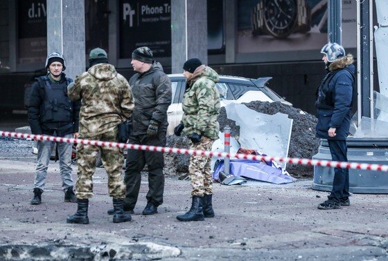    Последствия обстрела центра Белгорода ВСУ