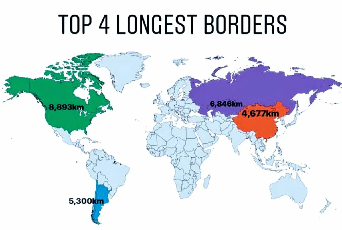Самая протяженная страна региона. Самая протяженная граница в мире. Самая длинная сухопутная граница в мире. Самая длинная граница в мире. Самая большая граница в мире.