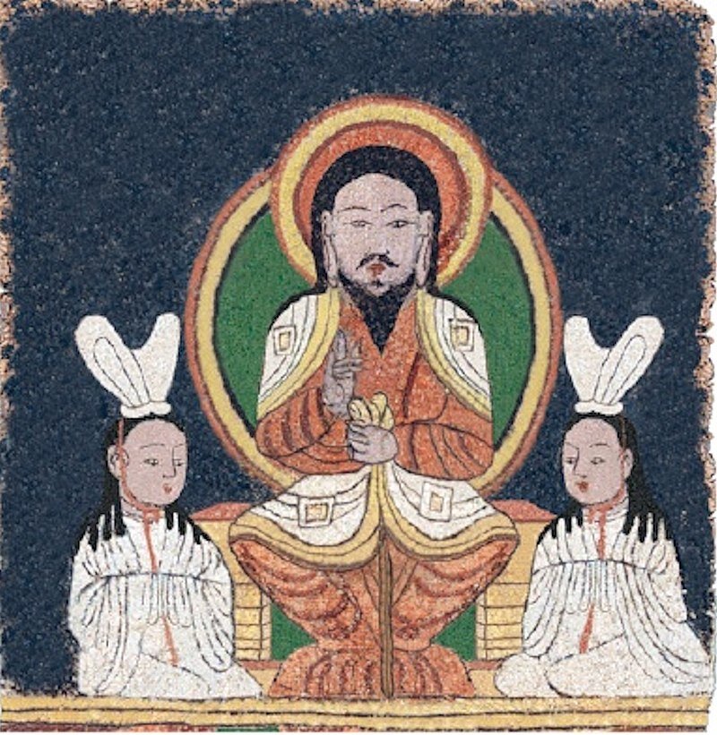 Икона Иисуса на манихейском свитке «MIK III 6286», X век. Источник: https://ru.wikipedia.org/