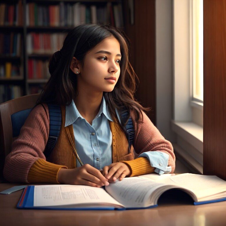 She is a student of a university.