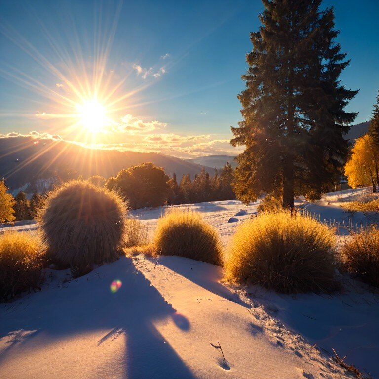The Sun is shining.