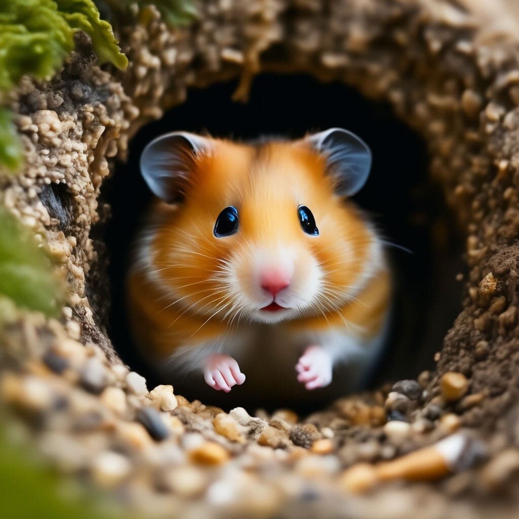 Гарри носит еду в норку