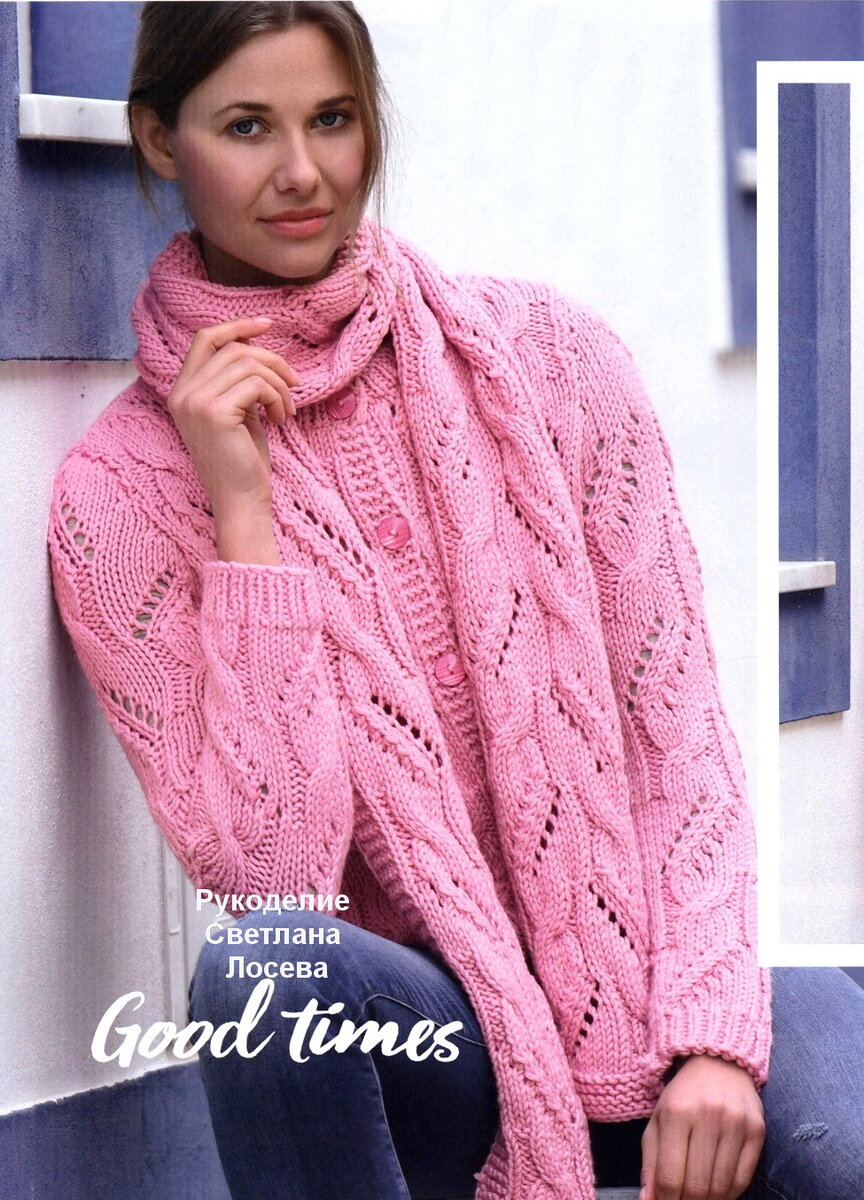 Симпатичный узор спицами для пуловера. Схема узора в карусели⏩ Еще больше | Instagram