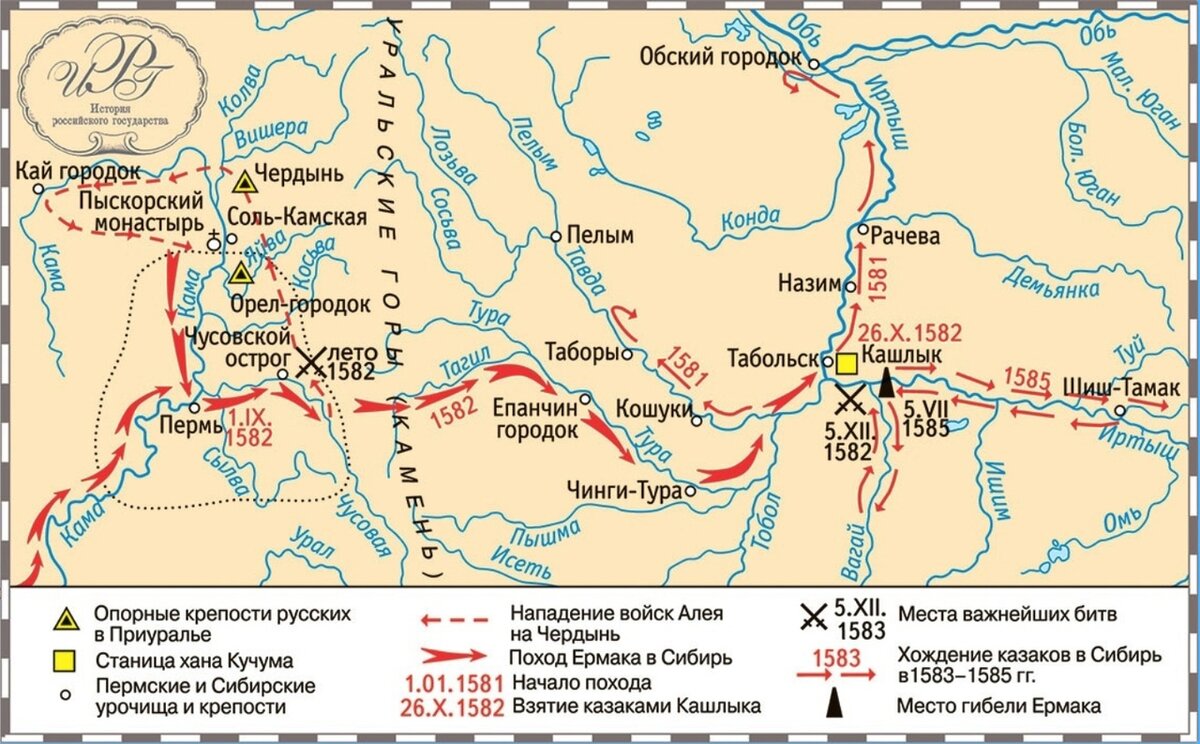 Сибирь великая территория. Поход Ермака в Сибирь 1581-1585. Карта похода Ермака в Сибирь в 1582-1585. Поход Ермака в Сибирь карта. Завоевание Сибири Ермаком карта.