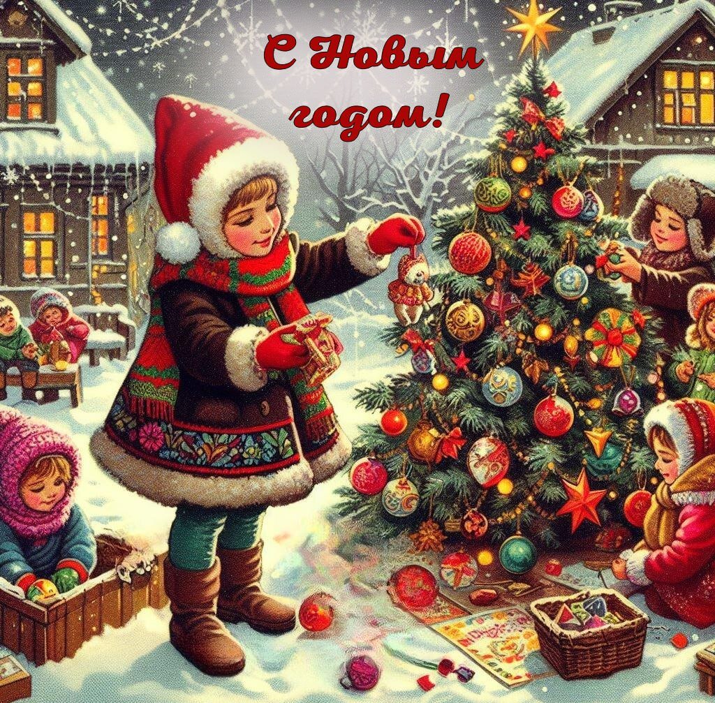 Илл.: Новогодняя открытка