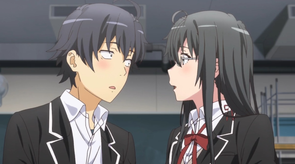 Хачиман Хикигая и Юкинон Юкиношита из "Как и ожидалось моя романтическая жизнь не удалась".