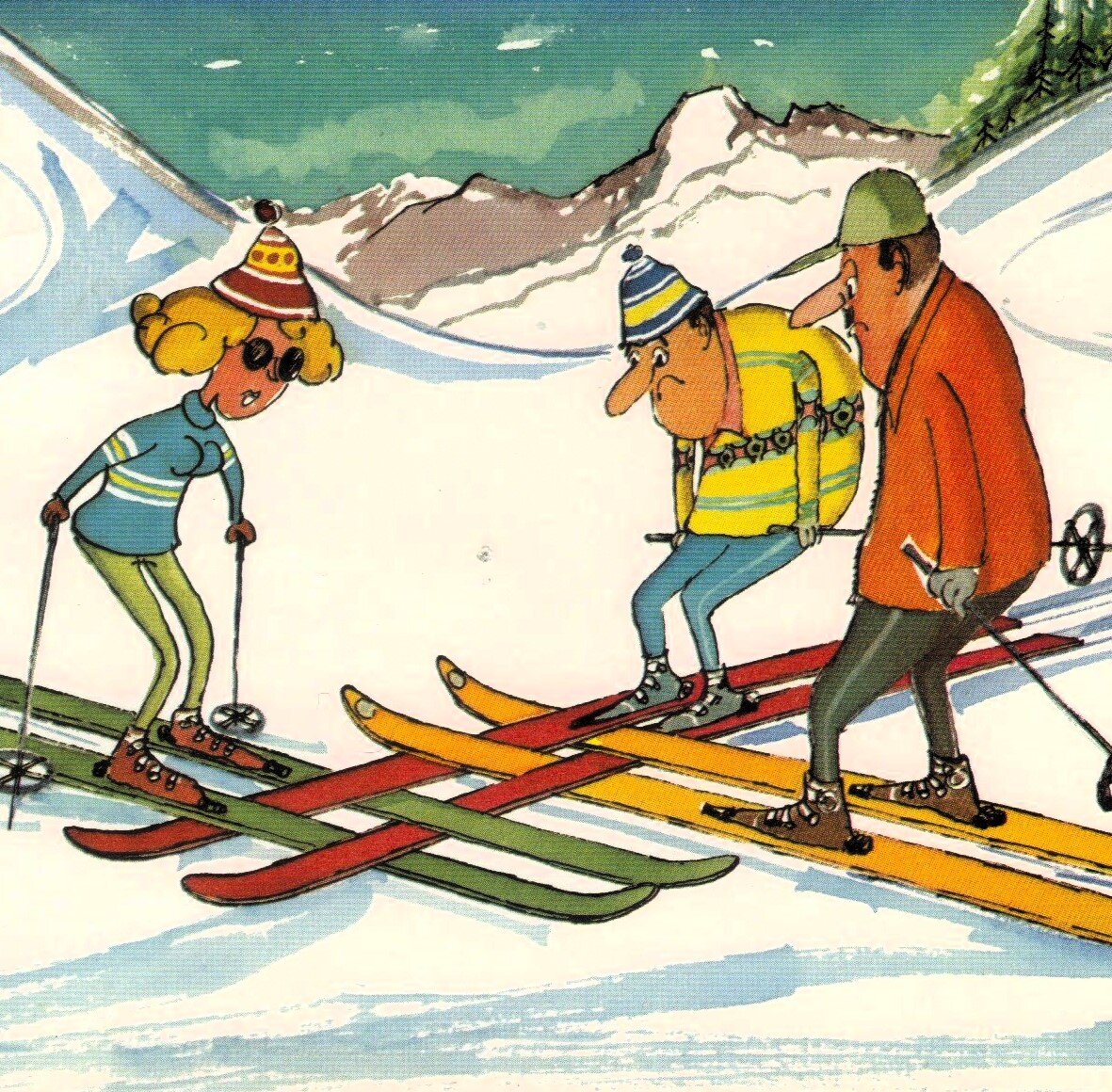 Ребенок встал на лыжи. Лыжи карикатура. Веселый лыжник. Лыжник карикатура. Смешной лыжник.
