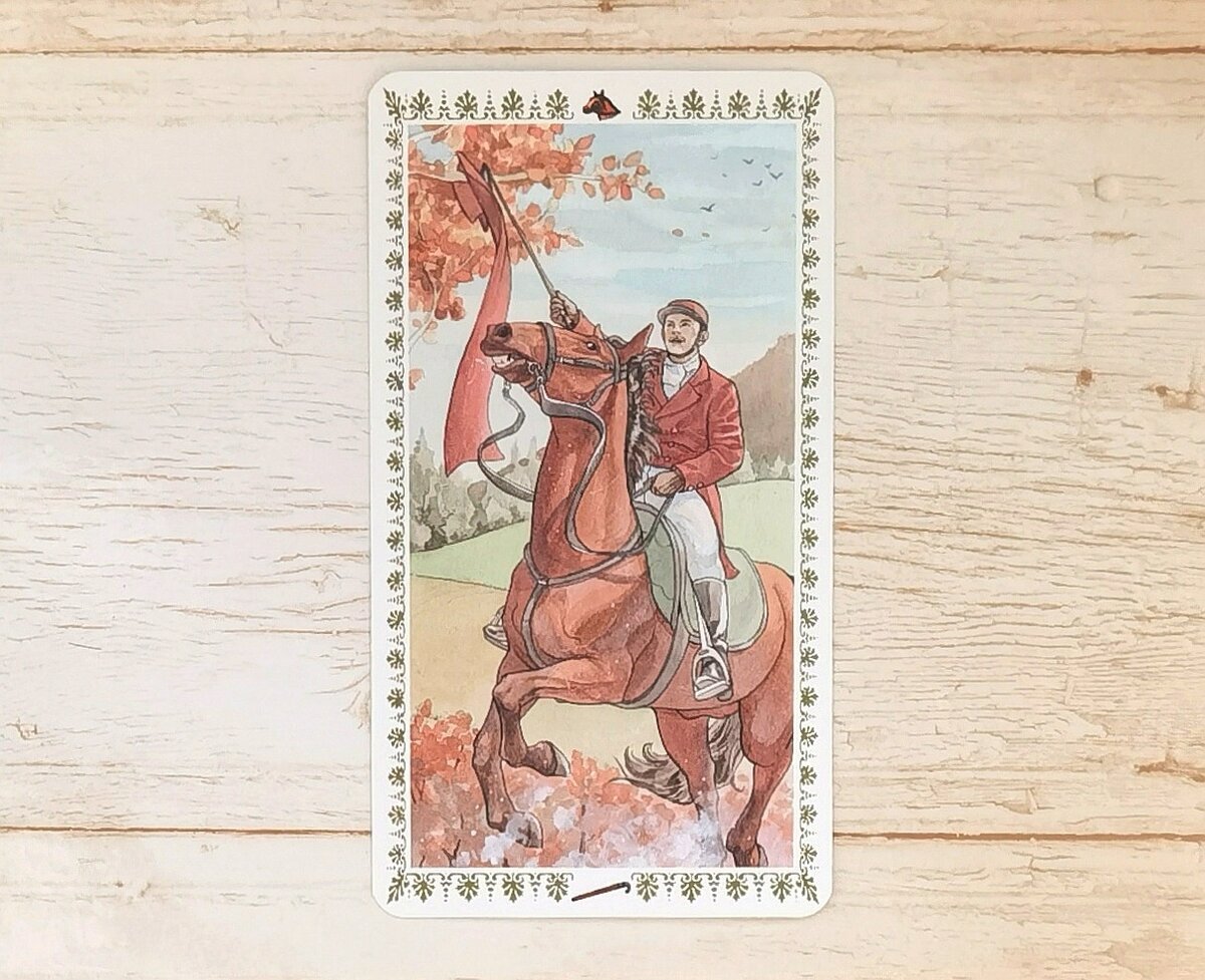 Аркан "Рыцарь Жезлов". "Романтическое Таро".