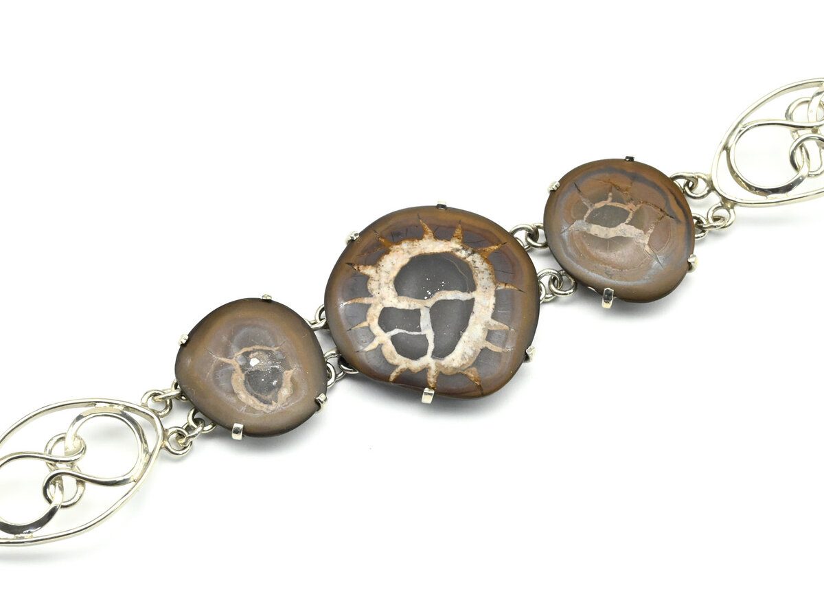Браслет из нейзильбера и септарии. Российское месторождение
