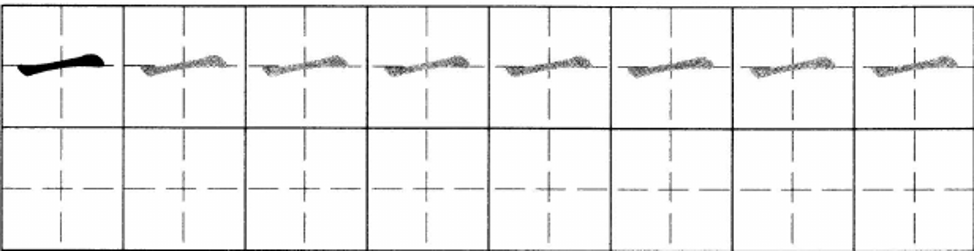 横 héng – горизонтальная. Кисть (ручка) движется слева направо.