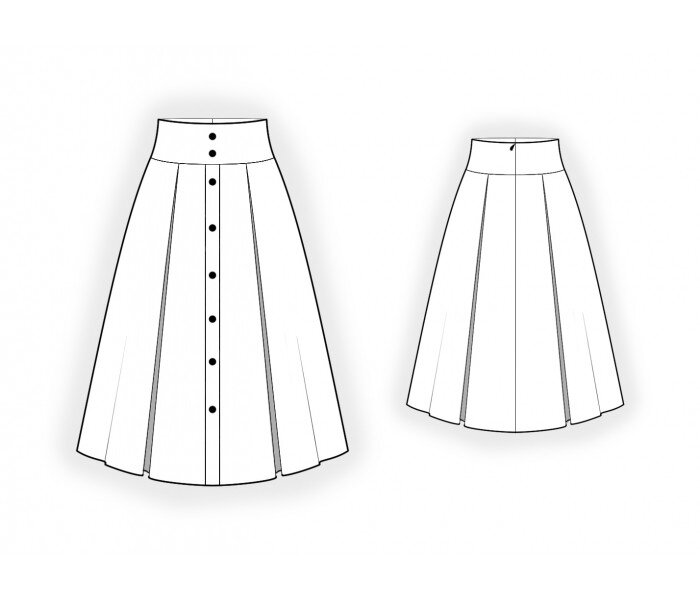 Готовая выкройка юбки на кокетке | Pattern skirt