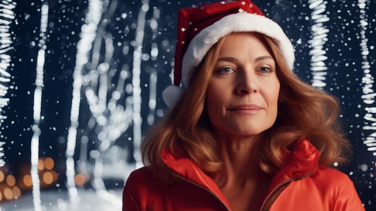 Модель Kandinsky 3.0 нарисовала: красивая женщина 45 лет дает себе обещание в новом году