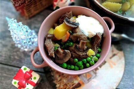 Тушёная говядина с грибами — рецепт с фото