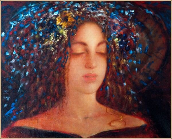 © Юрий Юров (Yuri Yurov). Спящая весна. Холст, масло, 20 x 18 дюймов. 2002 
