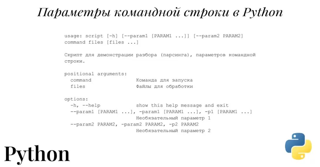 Параметры командной строки