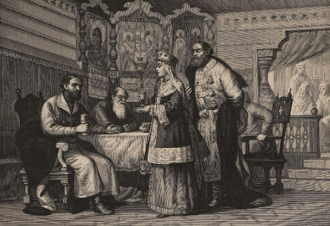 А. Земцов. Михаил Скопин-Шуйский на крестинном пиру у князя Воротынского. Конец XIX века Государственный исторический музей, Москва