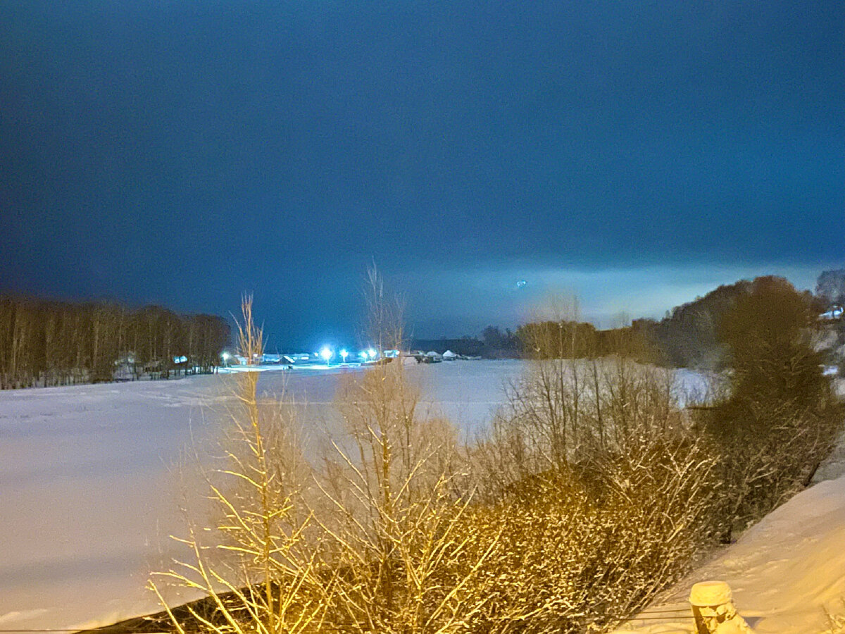 Башкирия. Зимняя ночь на реке Ай 