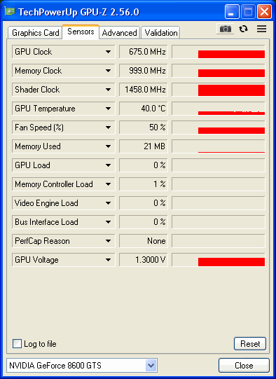 Характеристики видеокарты Leadtek WinFast PX8600 GTS TDH в GPU-Z. 