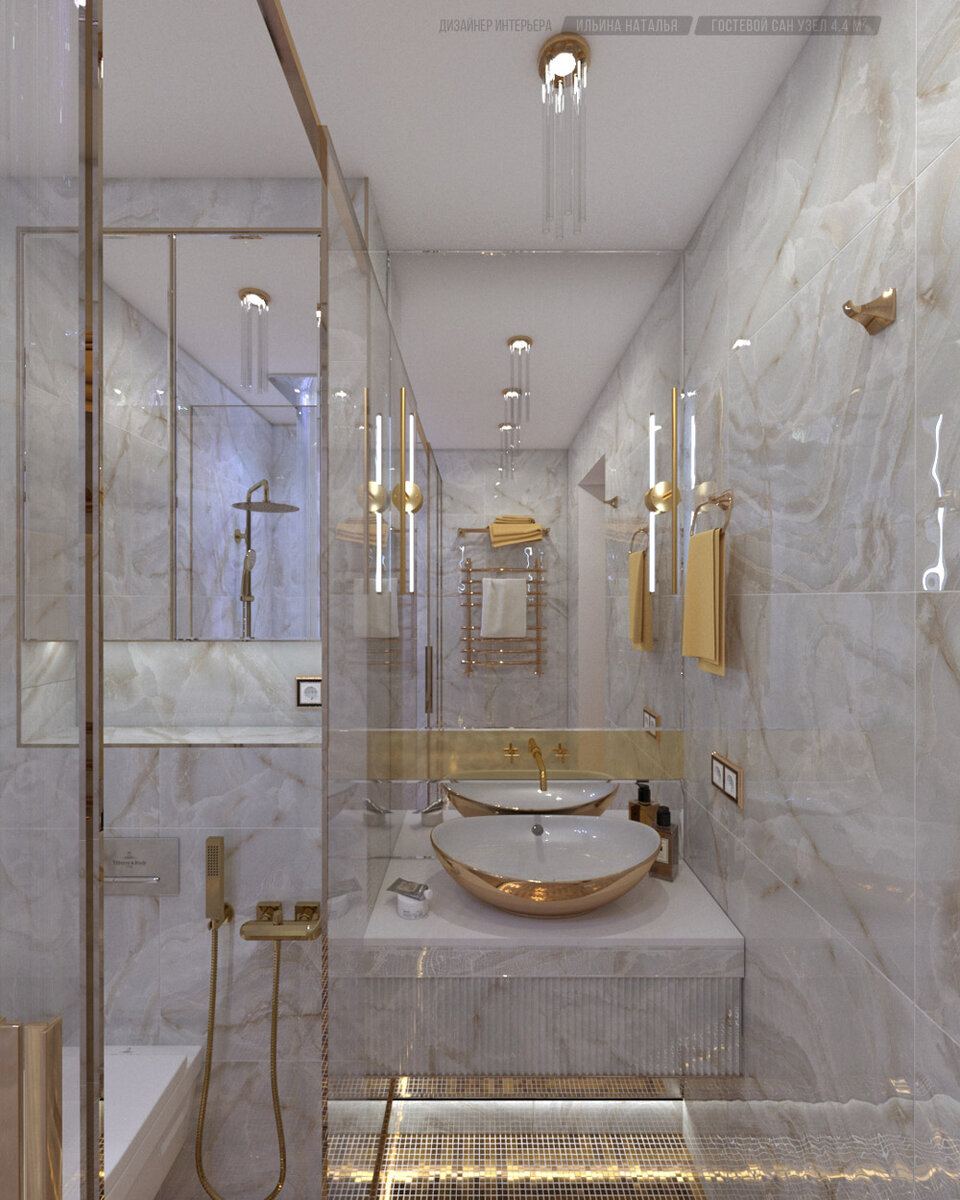 интерьер сан узла под оникс и золото