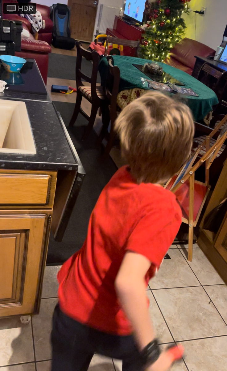 Дэвид за ракетой бежит пока братец не подобрал. И стол - бомбоубежище для котов.