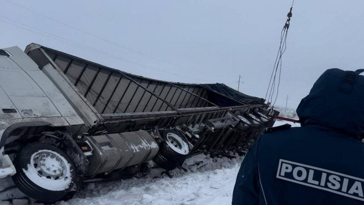 Грузовик съехал в кювет в Акмолинской области | Bizmedia.kz | Дзен