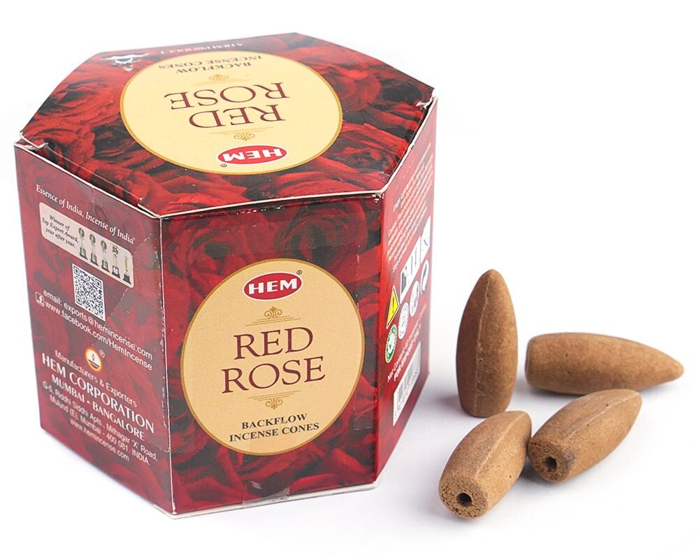 Благовония Роза Красная (стелющийся дым) НЕМ. Фото: gangotri.ru