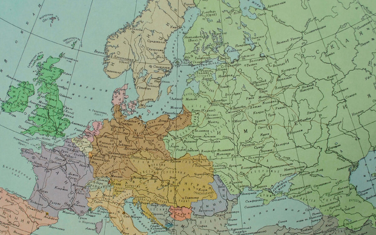 Карта Европы в 1914 г. Из открытых источников.