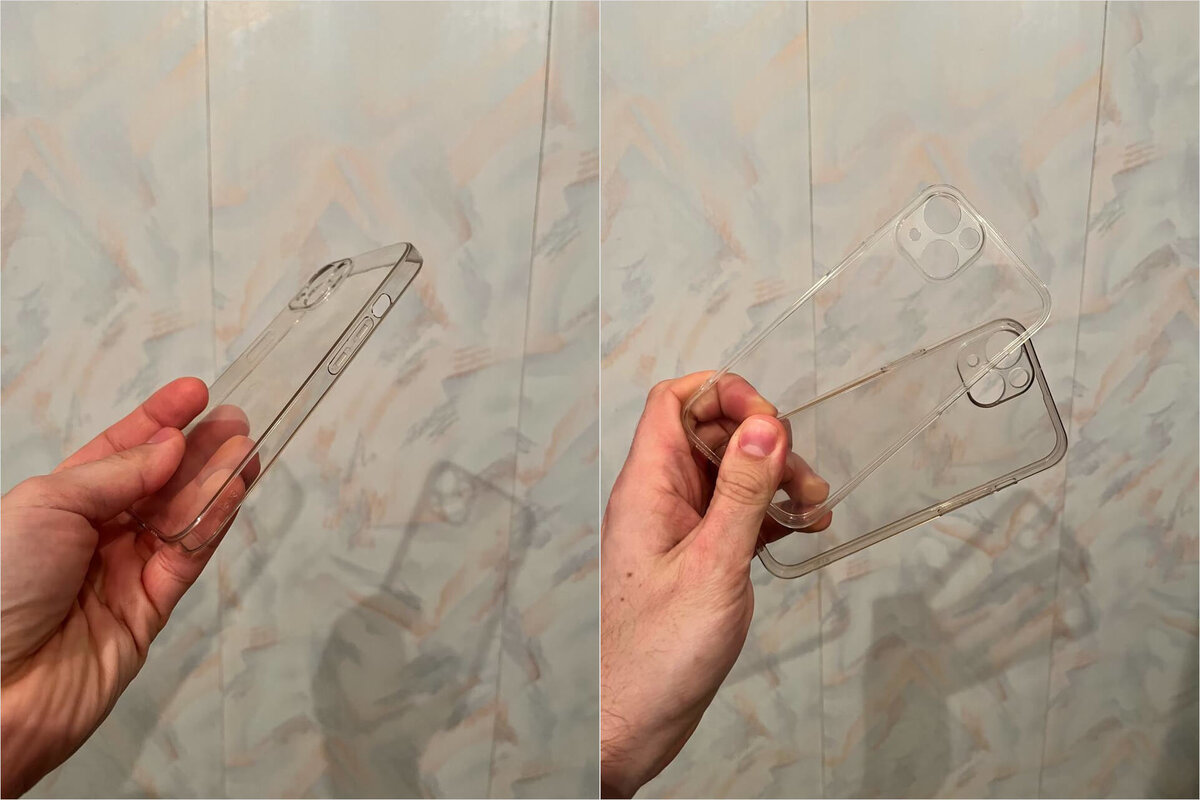    Темный чехол раньше был таким же, как и прозрачный!