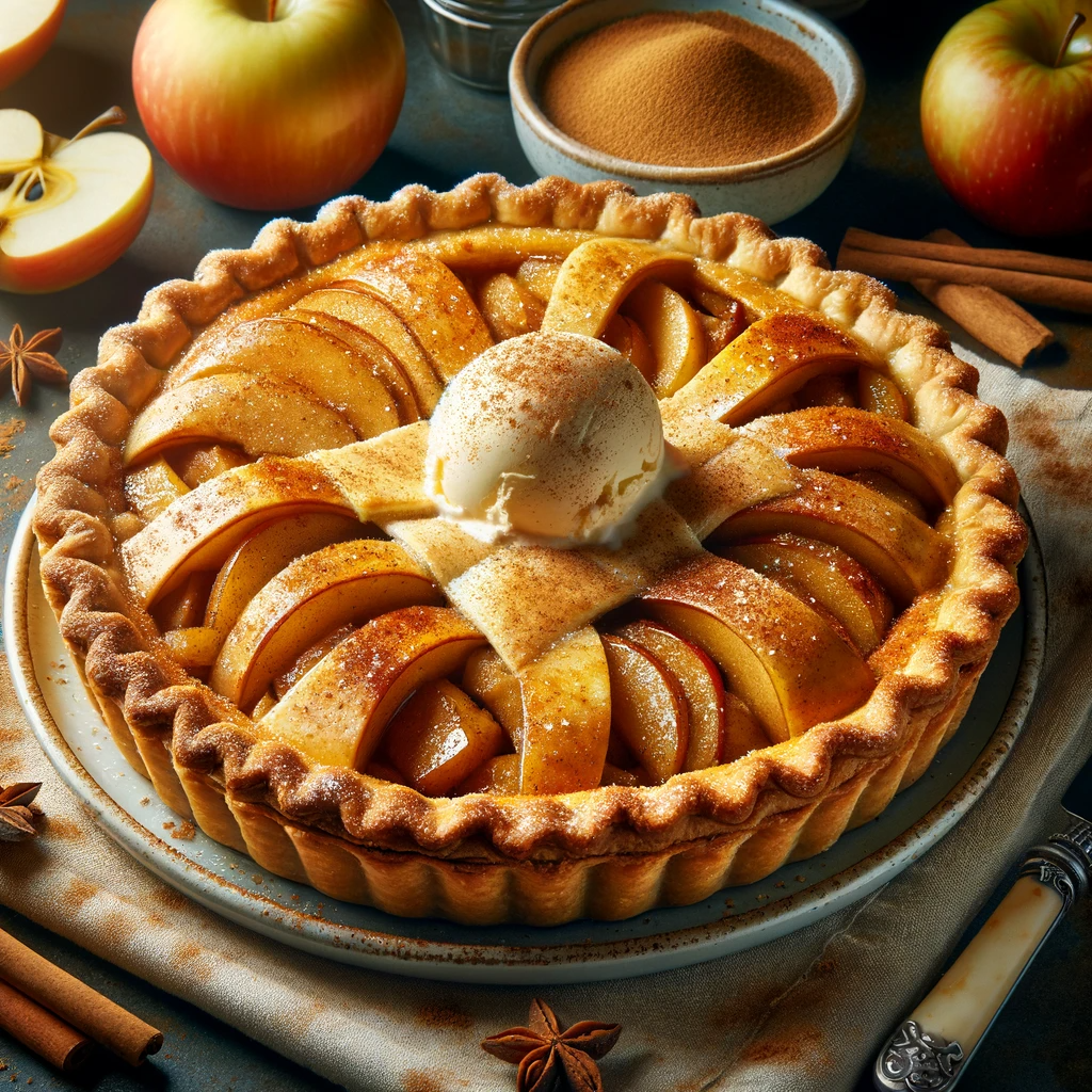 Классический американский яблочный пирог с корицей