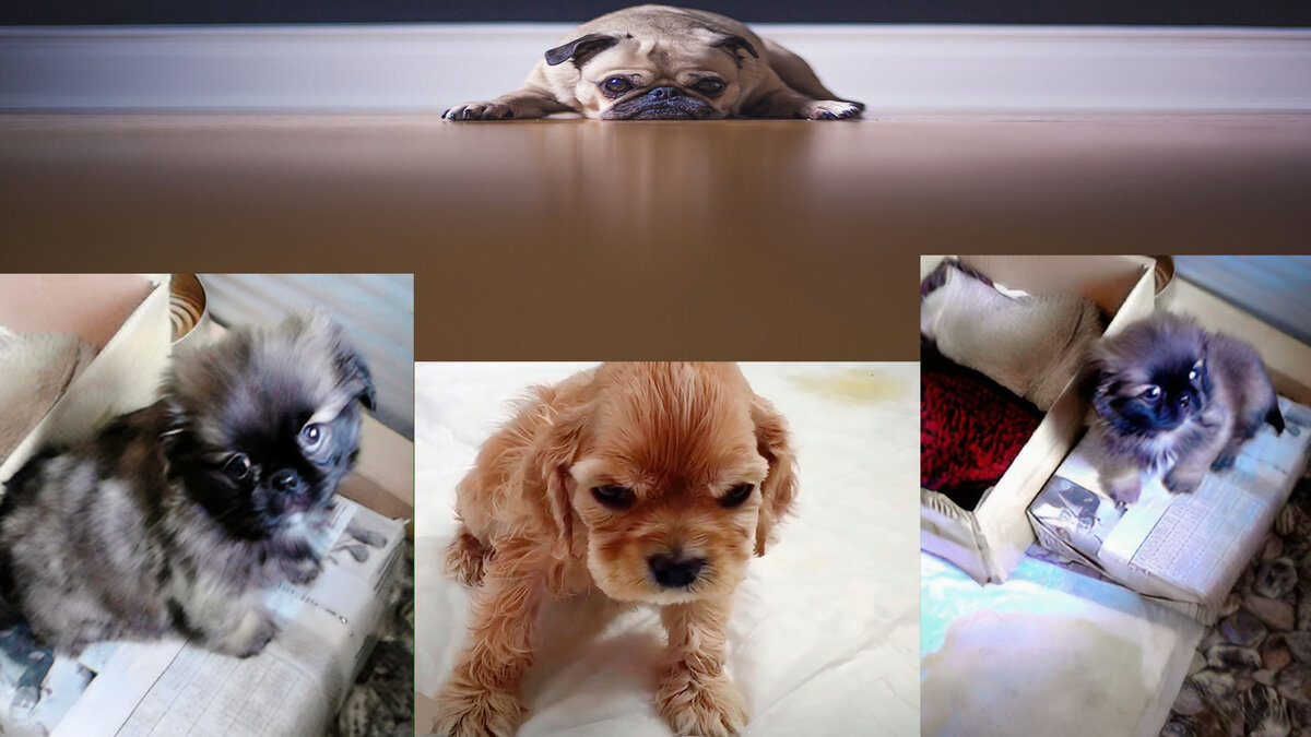 Щенок на пелёнке