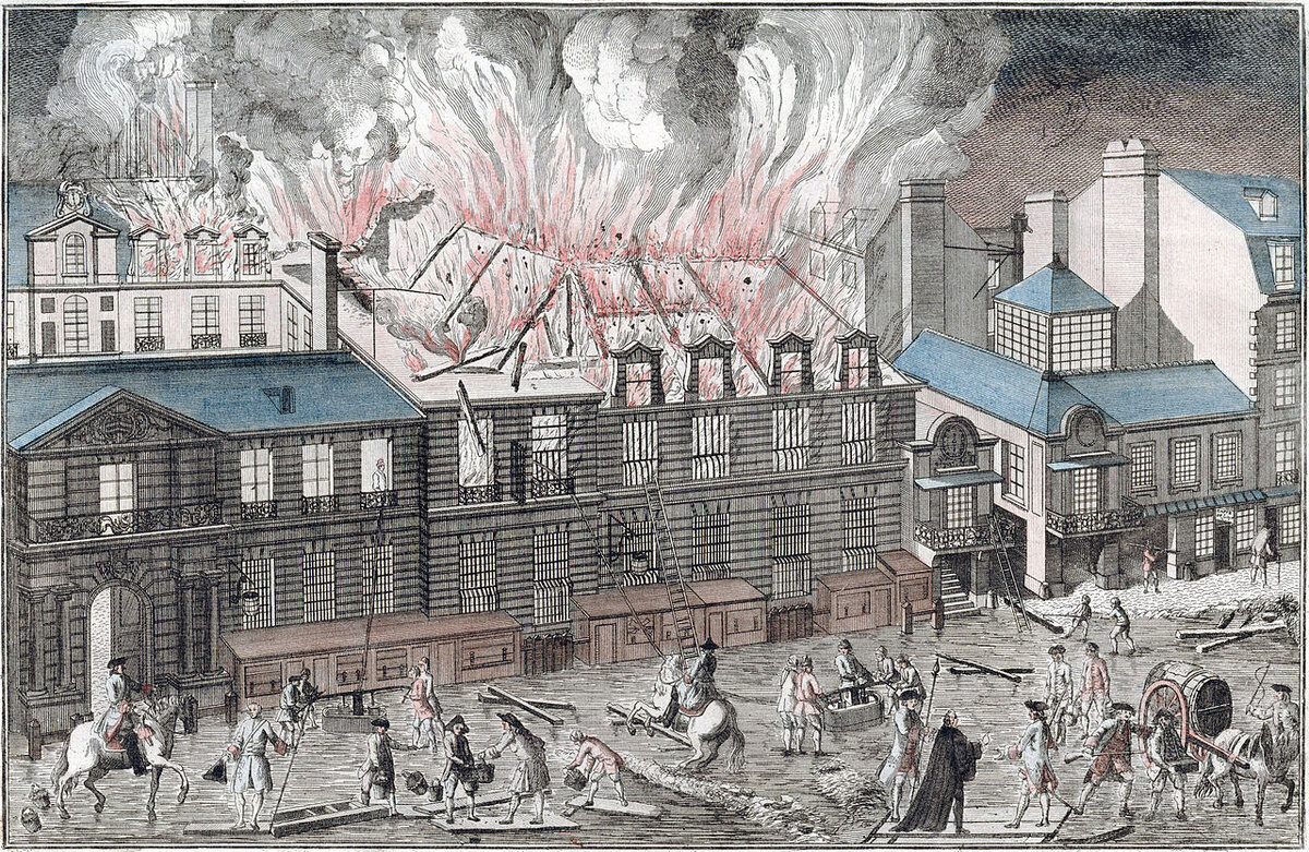 Театр после пожара. Театр Пале-рояль (улица сент-Оноре). Пожар Твери 1763. Восстановление Твери после пожара 1763.