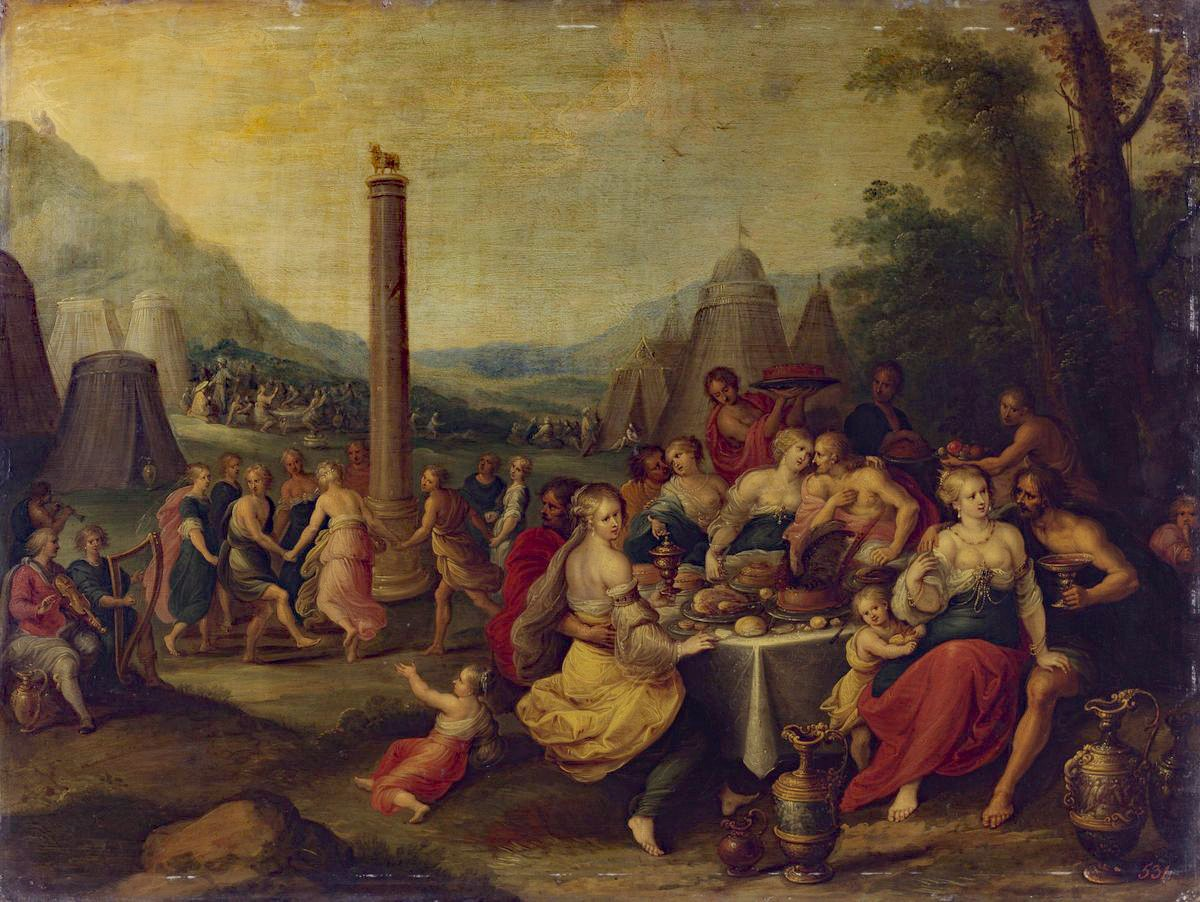 Франс Франкен Младший. Поклонение золотому тельцу. 1635 г.