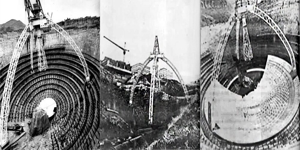 Старые фотографии строительства телескопа, найденные в интернете.