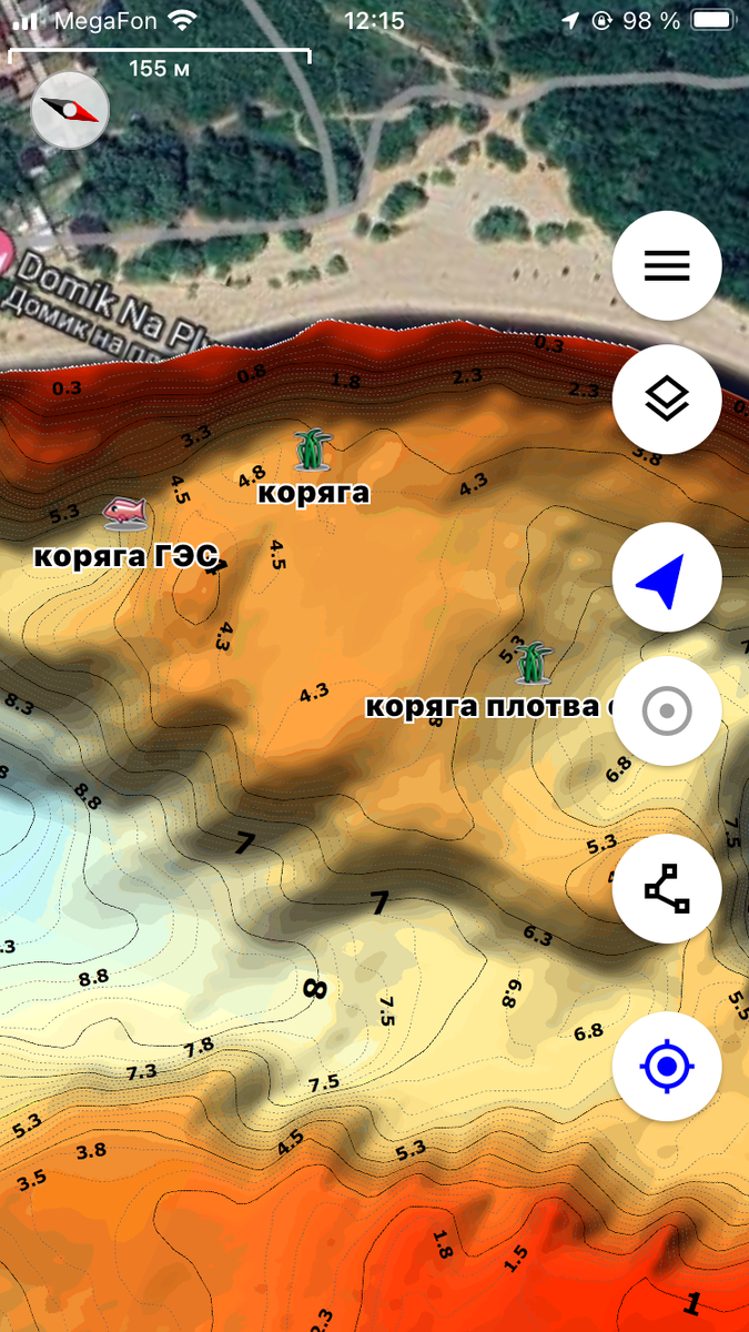 Карты глубин водоемов для андроид