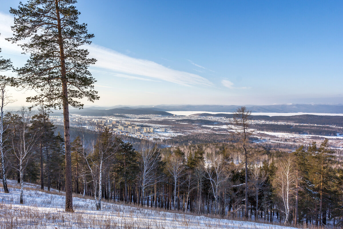 Зимние пейзажи с видом на г. Миасс, озеро Тургояк и Уральские горы ...