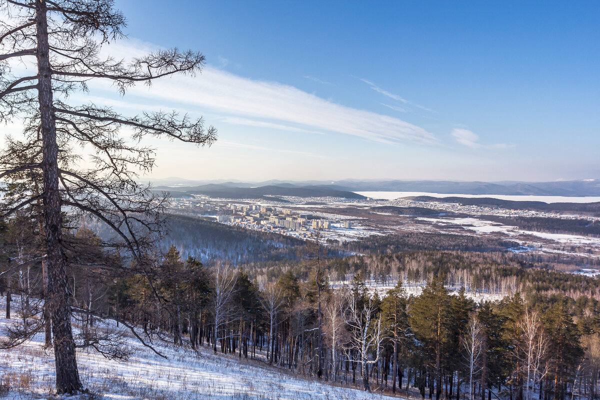 Зимние пейзажи с видом на г. Миасс, озеро Тургояк и Уральские горы ...